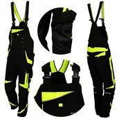 Odzież robocza - Spodnie ROBOCZE OGRODNICZKI ochronne BHP MOCNE ELASTYCZNE STRETCH NEON - miniaturka - grafika 1