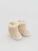 Buciki dla niemowląt - Reserved - Ocieplane botki - kremowy - miniaturka - grafika 1