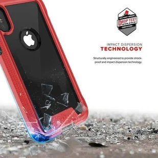 Zizo ION Cover Pancerne etui iPhone X + szkło 9H na ekran (Red/Clear) - Etui i futerały do telefonów - miniaturka - grafika 5
