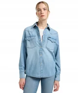 Koszule damskie - Koszula Lee WESTERN SHIRT 112363425 Modern Blue M - miniaturka - grafika 1