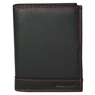 Unikalny portfel męski z przeszyciem Bellugio - czarno/czerwony - Portfele Unikalny portfel męski z przeszyciem Bellugio - czarno/czerwony - Portfele - miniaturka - grafika 1