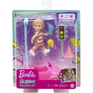 Mattel Lalka Barbie Spacerowa Dziewczynka Miniautko GRP17 GRP17 - Lalki dla dziewczynek - miniaturka - grafika 2