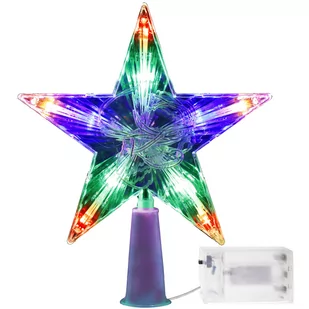 Świecąca gwiazda ledowy czubek na choinkę 10 Led szpic multikolor - Ozdoby bożonarodzeniowe - miniaturka - grafika 1