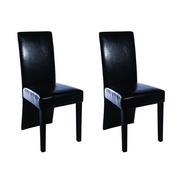Krzesła - vidaXL Krzesła ze skóry ekologicznej, czarne - miniaturka - grafika 1