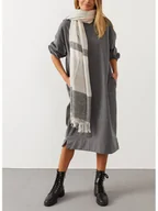 Sukienki - Milan Kiss Sukienka w kolorze szarym - miniaturka - grafika 1