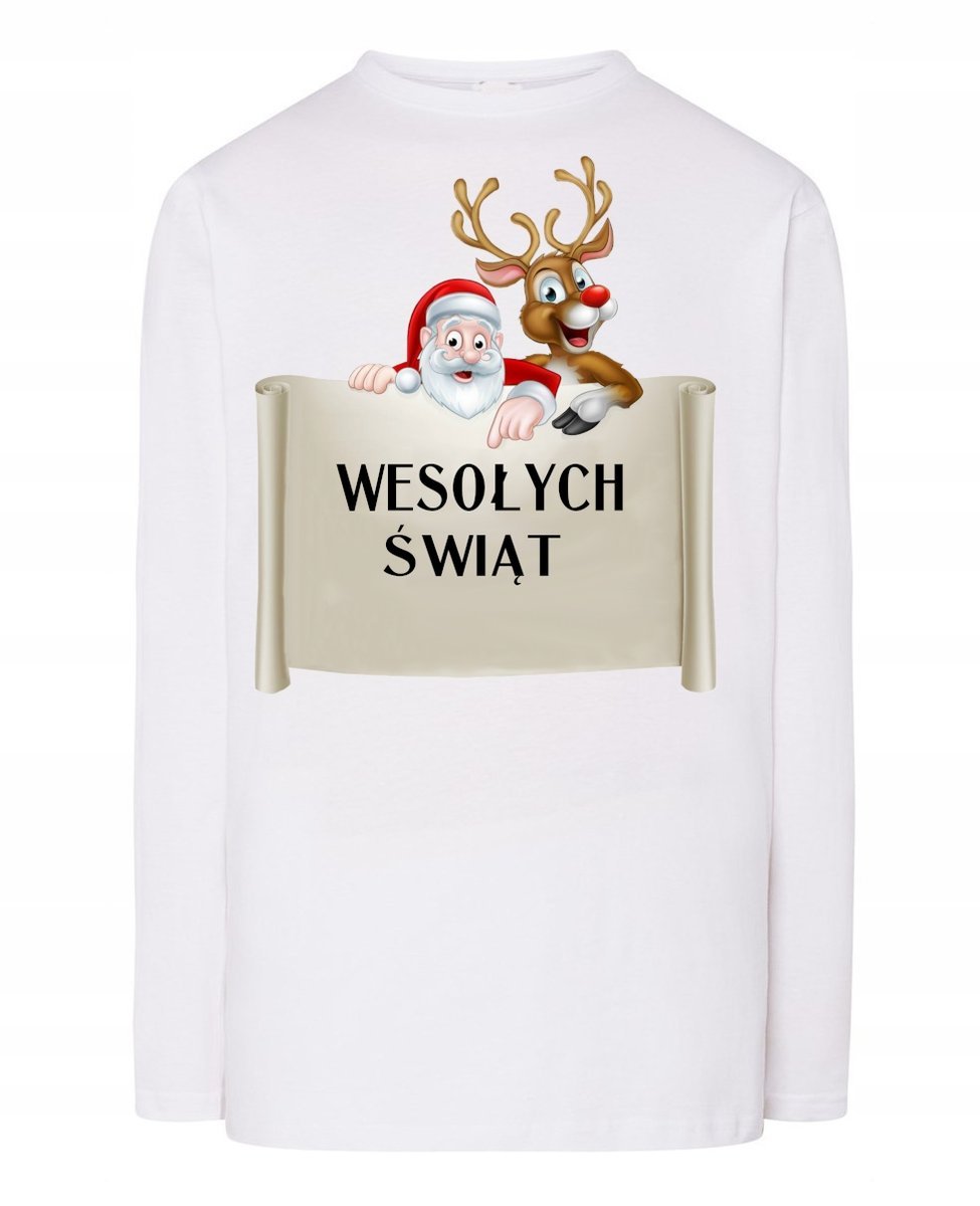 Longsleeve nadruk Wesołych Świąt Rozm.S