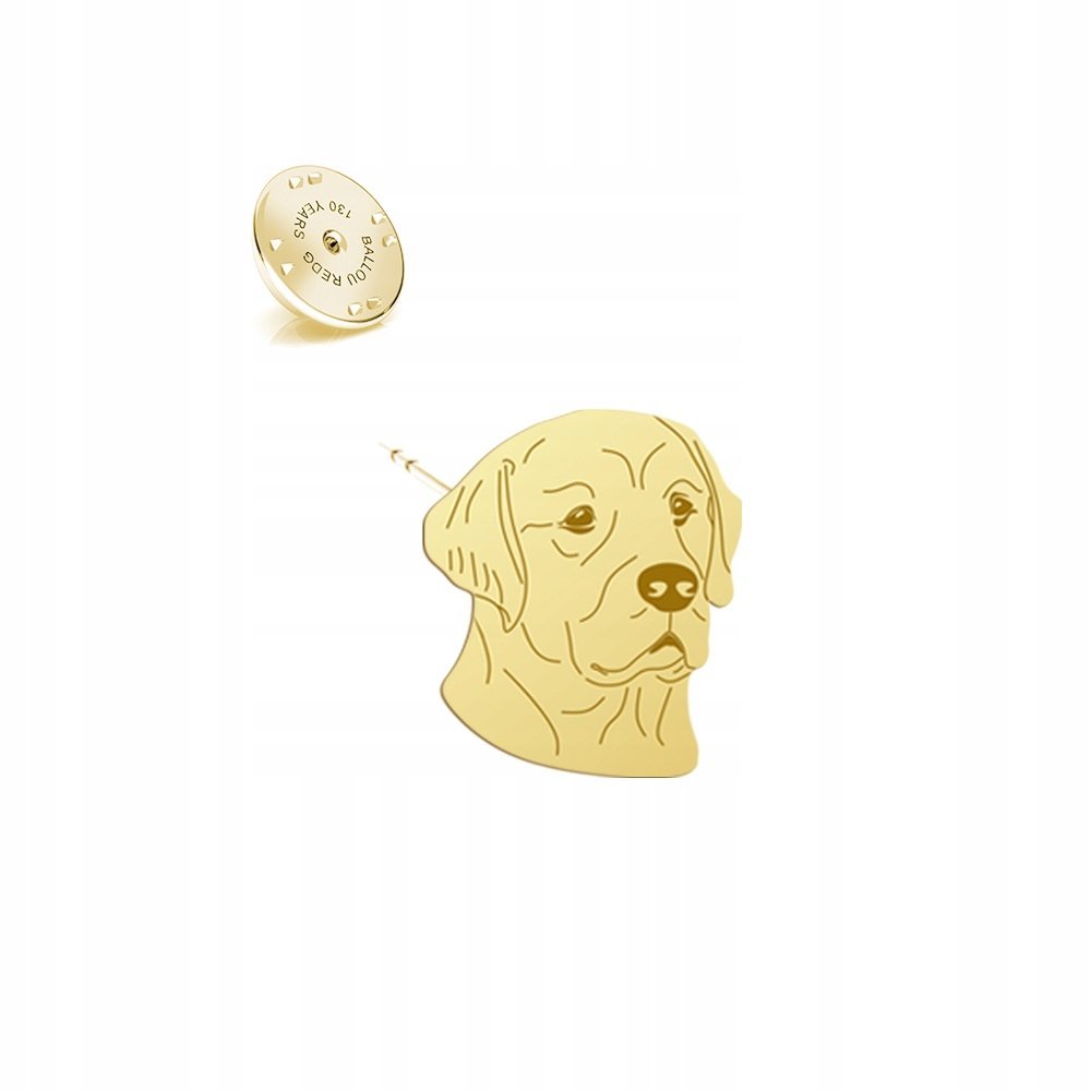Wpinka Złota z psem Golden Retriever 925 Biżuteria Kobieta DEDYKACJA GRATIS