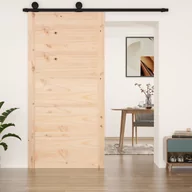 Drzwi wewnętrzne - vidaXL Drzwi przesuwne, 100x1,8x204,5 cm, lite drewno sosnowe - miniaturka - grafika 1