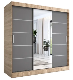 Szafa przesuwna 200 cm dąb sonoma + antracyt F2-A35 - Szafy - miniaturka - grafika 1