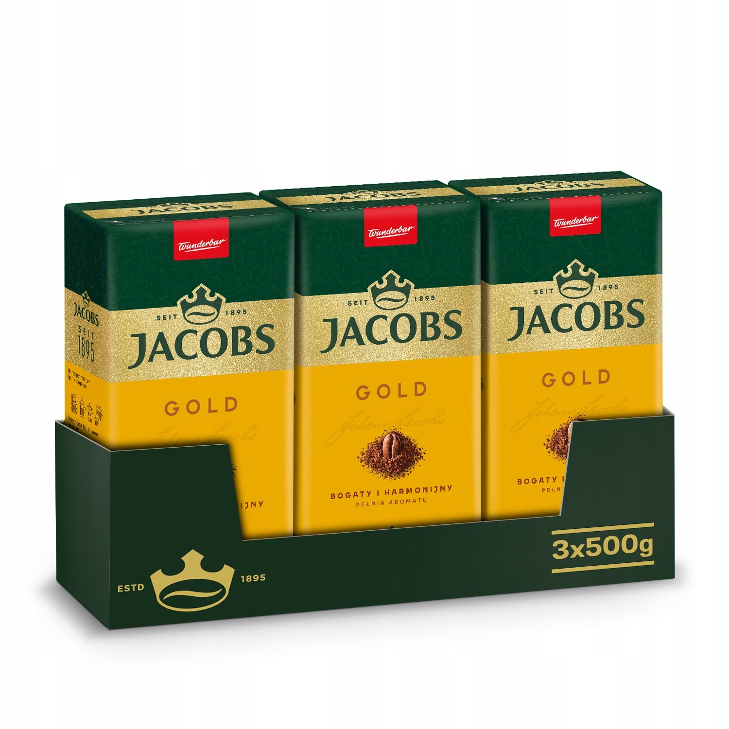 Kawa mielona Jacobs Gold zestaw 3x 500g