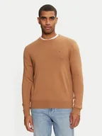 Swetry męskie - Tommy Hilfiger Sweter MW0MW28046 Brązowy Regular Fit - miniaturka - grafika 1