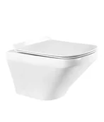 Miski WC - Massi Miska WC wisząca bezkołnierzowa biała SANYA z deską wolnoopadająca typu Slim - miniaturka - grafika 1