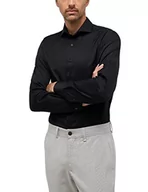 Koszule męskie - Eterna Męska koszula z długim rękawem Slim FIT Cover Twill Black UNI, 15, Czarny, 36 - miniaturka - grafika 1