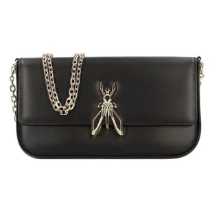 Patrizia Pepe Essential Fly Kopertówka Skórzany 26 cm czarny - Torebki damskie - miniaturka - grafika 1