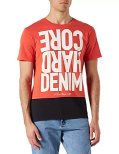 G-STAR RAW Hcd Color Block R T t-shirt męski, czerwony (Papryka C372-d116), S - Koszulki męskie - miniaturka - grafika 1