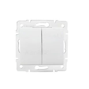 Kanlux Łącznik podwójny, schodowy LOGI 02-1060-102 bi 25073 - Wyłączniki światła i elektryczne - miniaturka - grafika 1