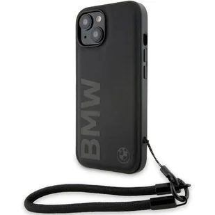 BMW BMHCP15S23RMRLK iPhone 15 / 14 / 13 6.1" czarny/black hardcase Signature Leather Wordmark Cord - Etui i futerały do telefonów - miniaturka - grafika 1