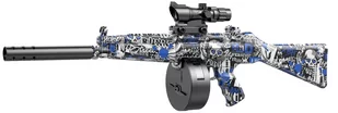 Karabin Automatyczny Mp5 Niebieska Czaszka Na Kulki Żelowe 744 - Zabawki militarne - miniaturka - grafika 1