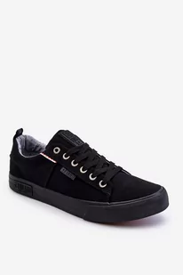 Niskie Męskie Materiałowe Trampki Big Star KK174002 Czarne-42 - Moda i Uroda OUTLET - miniaturka - grafika 1