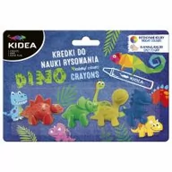 Przybory szkolne - Derform Kidea Kredki do nauki rysowania Dinozaury 4 kolory - miniaturka - grafika 1