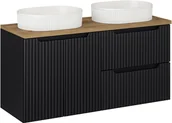 Meble łazienkowe - Zestaw meblowy 120cm z blatem i 2 umywalkami nablatowymi Beyond - miniaturka - grafika 1