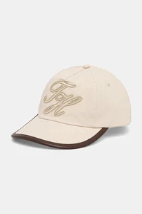 Tommy Hilfiger czapka z daszkiem bawełniana kolor beżowy AM0AM14032 - Czapki damskie - miniaturka - grafika 1