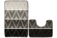 Dywaniki łazienkowe - Komplet 2-częściowy Łazienkowy Palma Grey Romby Ciemny Kontur-KOMPLET - miniaturka - grafika 1