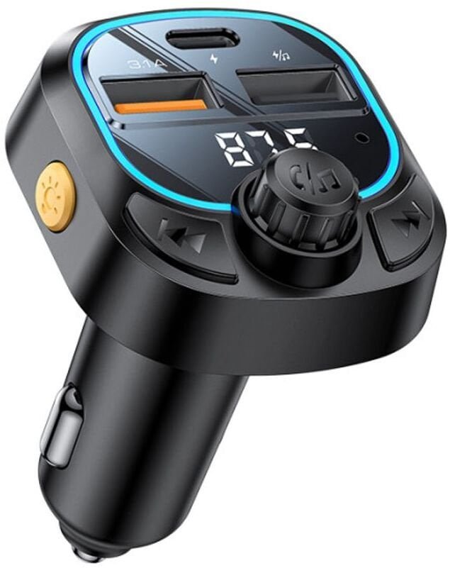 Yesido BT5.3 - FM Transmiter Y70 15W LED USB-2xA+C + MicroSD, BLACK / CZARNY