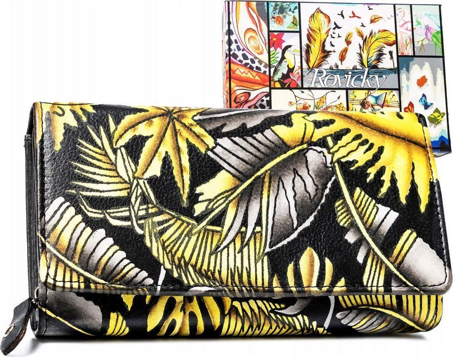 Rovicky Duży, skórzany portfel damski na zatrzask - Rovicky NoSize
