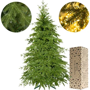 Sztuczna choinka 220 cm jak żywa świerk naturalny PE premium drzewko świąteczne - Choinki - miniaturka - grafika 1