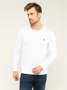 Ralph Lauren Polo Longsleeve Classics 710671468004 Biały Custom Slim Fit - Bluzy męskie - miniaturka - grafika 1