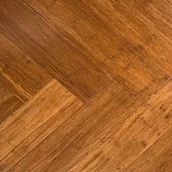 Podłogi drewniane - Bambus Chevron Karmel Lakier Półmat Jodła Prawa - miniaturka - grafika 1