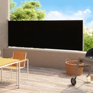 Pawilony ogrodowe - vidaXL Zwijana markiza boczna na taras, 180x500 cm, czarna vidaXL - miniaturka - grafika 1