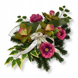 WIĄZANKA NA GRÓB POMNIK CMENTARZ Różowy lotos Sztuczne kwiaty - Sztuczne kwiaty - miniaturka - grafika 1