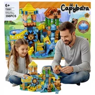 Klocki - Klocki Konstrukcyjne Kapibara Zestaw Park Wodny 2 Figurki + 398 elementów - miniaturka - grafika 1