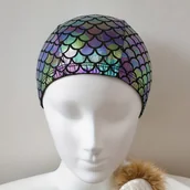 Inne - TEMU Wygodna i Szybkoschnąca Czepek Pływacki z Wzorem Rybiej Łuski - Miękki, Oddychający i Komfortowy do Surfingu i Sportów Wodnych - miniaturka - grafika 1