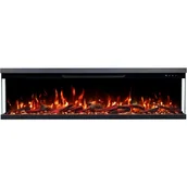 Kominki elektryczne - Trójstronny kominek elektryczny Emotion Flame Unity 183 - ogień premium, na ścianę i do zabudowy - 183x19x36 cm - kominek LED z grzaniem 900/1800W - miniaturka - grafika 1