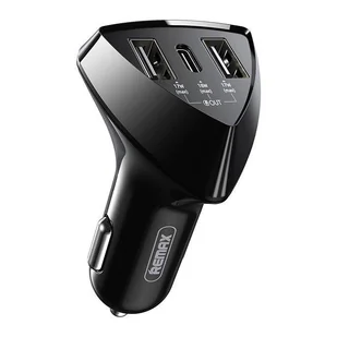Remax ładowarka samochodowa 2x USB / USB Typ C 35 W 3,1 A czarny - Ładowarki samochodowe - miniaturka - grafika 2