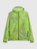 Kurtki i kamizelki sportowe męskie - 4F Kurtka do biegania męska - oliwkowa XL - miniaturka - grafika 1