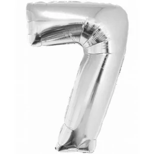 GoDan Balon foliowy cyfra 7, 34", srebrna FG-C85S7 - Balony i akcesoria - miniaturka - grafika 1