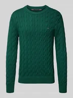 Swetry męskie - Sweter z dzianiny o kroju regular fit z czystej bawełny - miniaturka - grafika 1