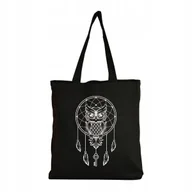 Torby i wózki na zakupy - Torebka Ekologiczna Torba bawełniana Shopper ZAKUPY RAMIĘ Sowa Łapacz Snu - miniaturka - grafika 1