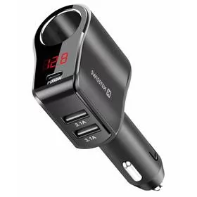 Swissten Zasilacz samochodowy 1x CL, 1x UCB-C PD a 2x USB-A, 108 W - 216 W 20114020 Czarna - Ładowarki samochodowe - miniaturka - grafika 1