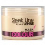 Maski do włosów - Stapiz Sleek Line Colour Mask Maska z jedwabiem do włosów farbowanych 250 ml - miniaturka - grafika 1