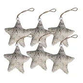 Ozdoby bożonarodzeniowe - Dekoracja wisząca STERN 7 cm złoty 6 sztuk - miniaturka - grafika 1