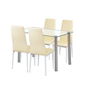 Stoły z krzesłami - Nolen 4+1 étkező garnitúra bézs - miniaturka - grafika 1