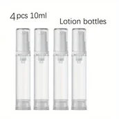 Pozostałe akcesoria kosmetyczne - TEMU Zestaw 4 przezroczystych butelek pompowych bez powietrza, odpowiednich do żeli i podkładek - 0,17 uncji / 0,34 uncji, wielokrotnego użytku, - miniaturka - grafika 1
