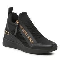 Sneakersy damskie - Sneakersy MICHAEL Michael Kors Willis Wedge Trainer 43F3WIFS1D Czarny - miniaturka - grafika 1