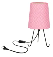 Lampy stojące - Różowa lampka stołowa z abażurem - D246 Irna - miniaturka - grafika 1