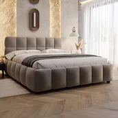 Łóżka - Łóżko tapicerowane 4794 140x200 Welur Szary #15 - miniaturka - grafika 1